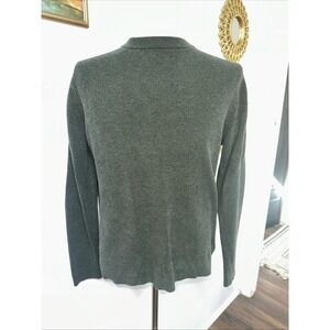 VTG 90s GAP Mens Large Ribbed Pullover Sweater Olive Green V-neck 100% Cotton